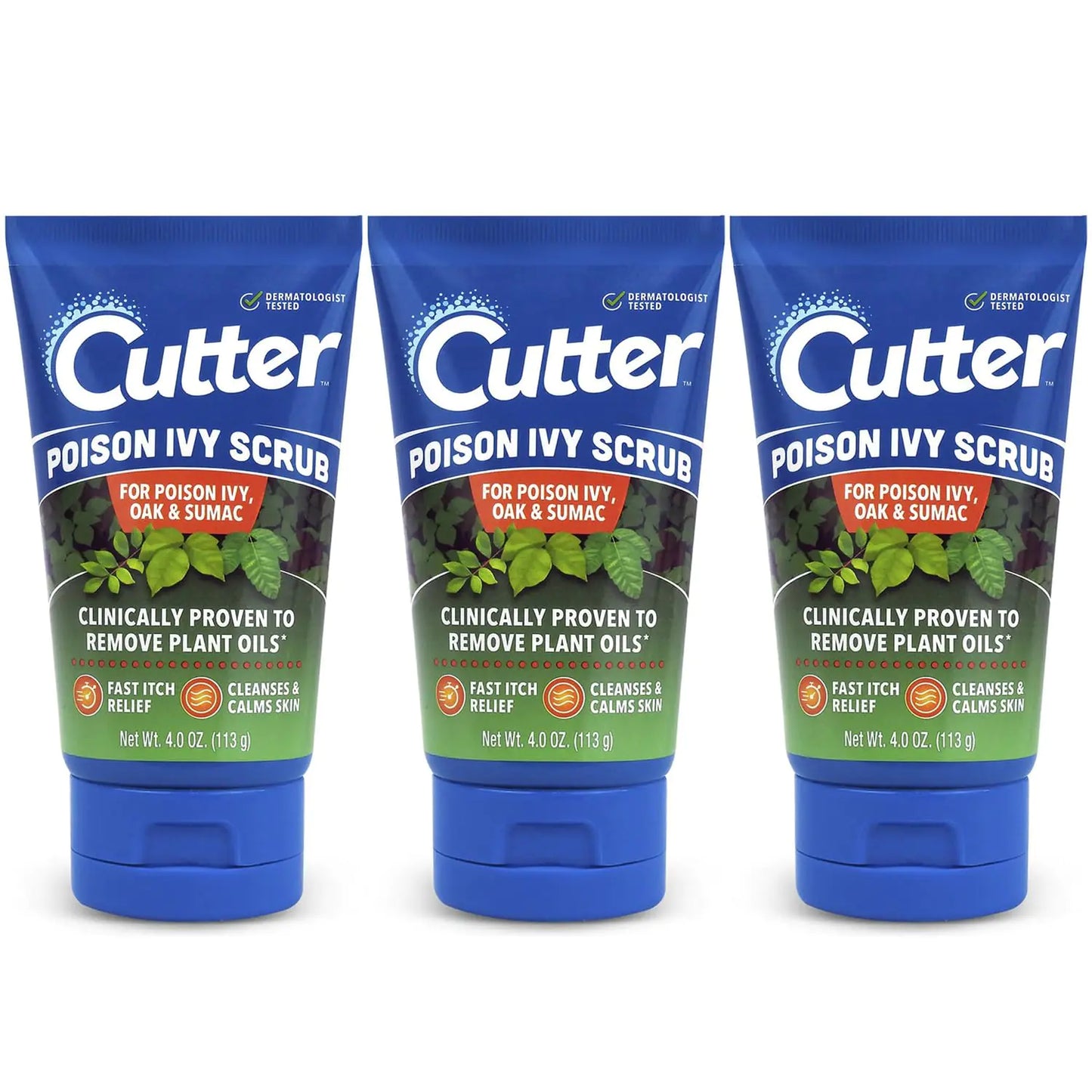 Cutter Poison Ivy, Poison Oak and Sumac Scrub - Fast Itch Relief Gentle Cleansing Natural Exfoliation for Soothing Skin Care Fragrance-Free. Outdoor Essential for Hiking Camping Hunting and Gardening.