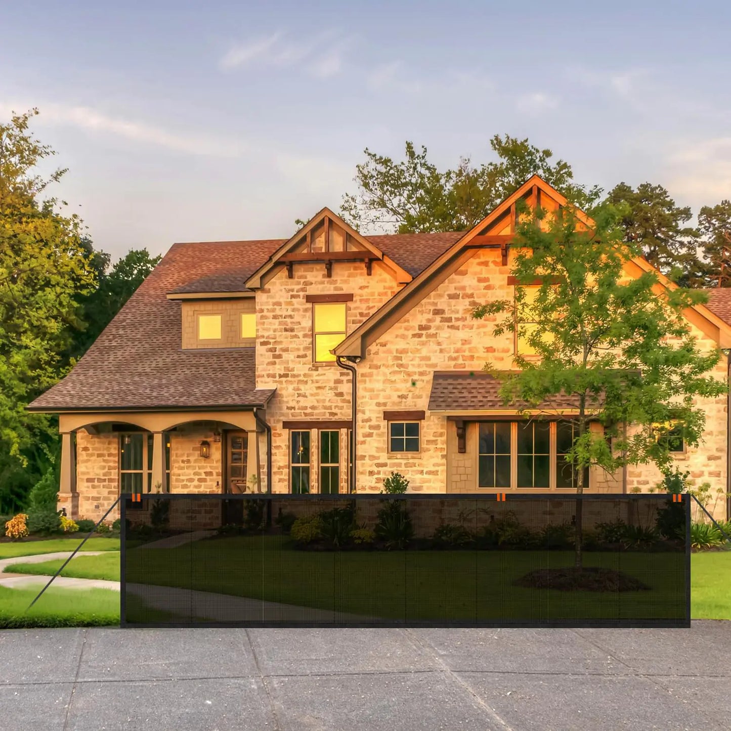 Driveway Net Fence Gate Mesh - Outdoor Barrier Portable for Backyard - Stops Balls, Basketballs, Dogs, etc.