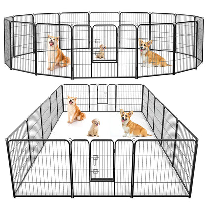 Dog Playpen Puppy Fence for Yard and Camping Use 40-Inch 16-Panel Exercise Pen for Pets