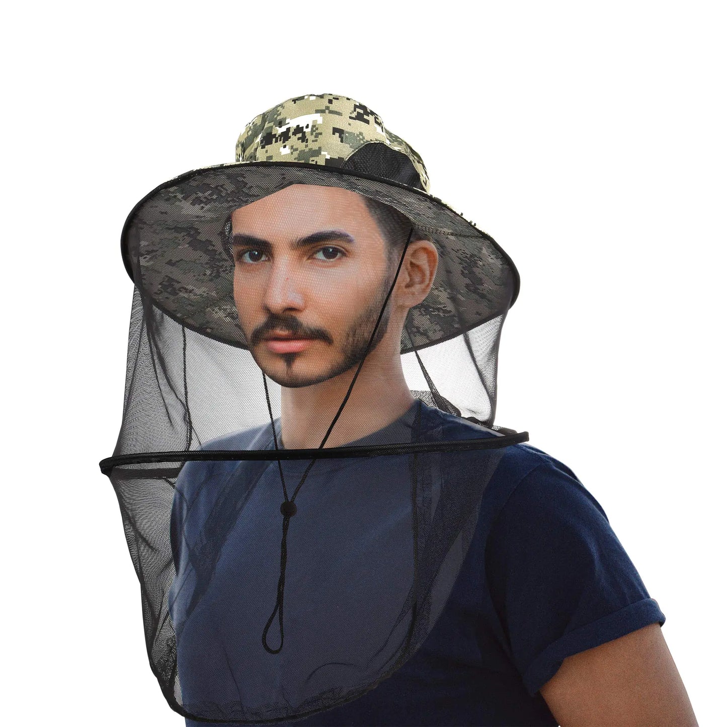 Mosquito Head Net Hat with Removable Mesh